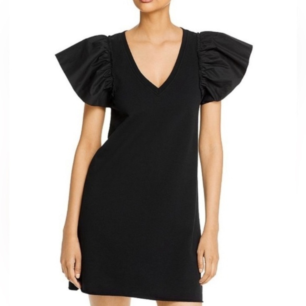 Sundays Anthropologie Chloe Knit Ruffle Sleeve Dress